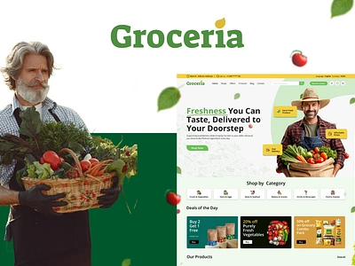 Gorceria: Fresh, Organic Grocery UI Website Design | UIUX figma grocery design landing page minimalistic modern supermarket ui ui design website website design