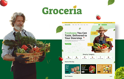 Gorceria: Fresh, Organic Grocery UI Website Design | UIUX figma grocery design landing page minimalistic modern supermarket ui ui design website website design