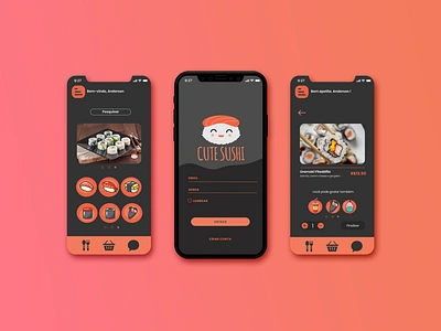 Cute Sushi - APP DESIGN app app design daily ui daily ui challenge dailyui dailyui shots design illustration ui