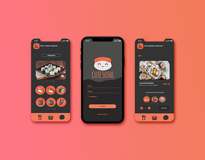 Cute Sushi - APP DESIGN app app design daily ui daily ui challenge dailyui dailyui shots design illustration ui