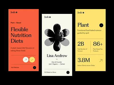 Social UI agency app ui branding clean data design illustration insta post mobile ui organic food plant product design social ui stats typography ui ui ux user experience ux vegan