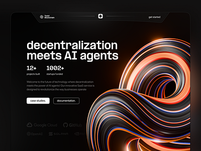 AI agents and blockchain platform 3d ai website ai ai agent ai agent website ai agents ai blockchain ai branding ai web3 asbtract colorful ai brand homepage landing page llm modern ai website