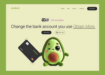 AvoBank Bank Landing Page Design Figma bank branding graphic design logo ui