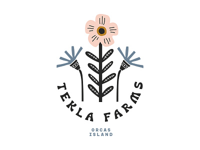 Tekla Farms branding farm flower graphic design illustration logo nordic plant plants scandinavian simple