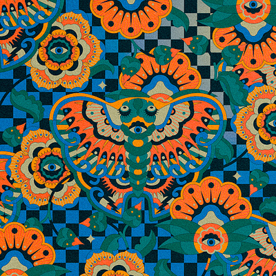 Japanese butterfly adobeillustrator design eyeflower graphic design illustration japanesebutterfly patterdesign pattern patternillustration photoshop vintage design wacom