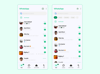 WhatsApp design feedback app design ui uiux ux whatsapp