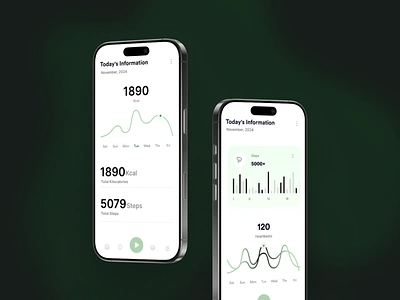 Fitness App Mockup branding fitness app fitness tracker graphic design green runing app ui ux webdesign