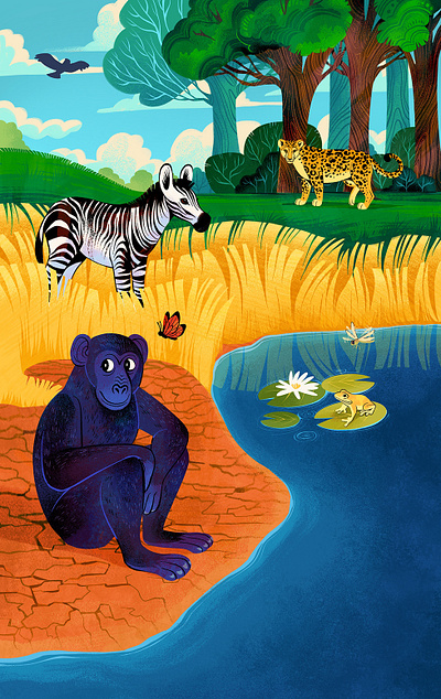 Habitats board game cover animals board game design game design illustration nature