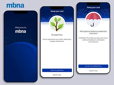 MBNA Mastercard - New User Onboarding 3d animation app art branding design graphic design icon illustration illustrator logo minimal mobile motion graphics typography ui ux vector web website