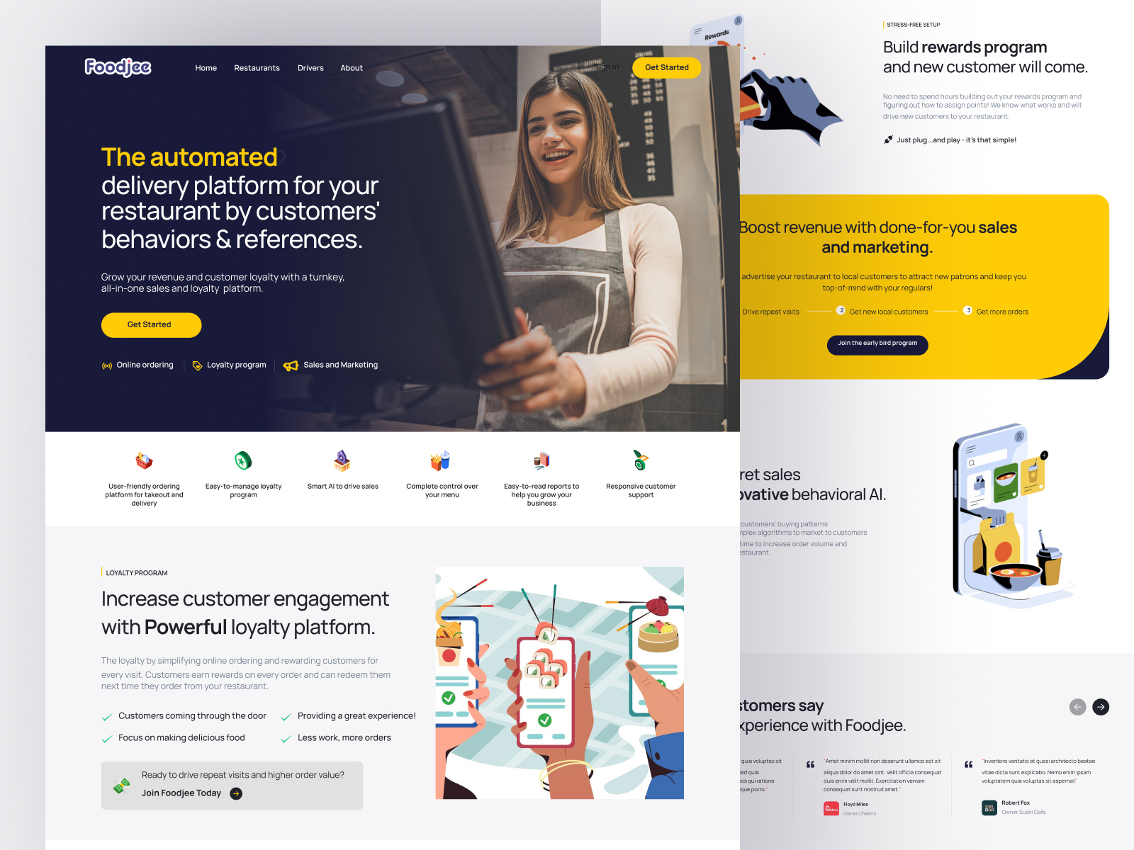 Example of Landing Page/Website Design Per Page