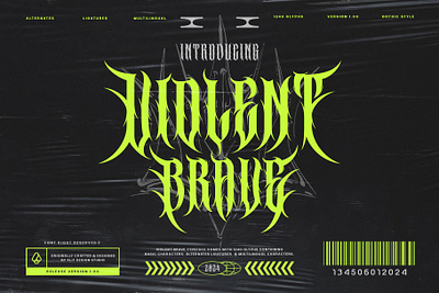 Violent Brave Brutalism Typeface blackletter design font fonts letteing typeface