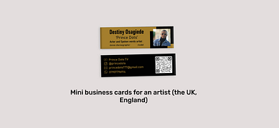 Mini business cards for an artist (the UK, England) adversting brandidentity branding design designer graphic design