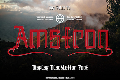 Amstron – Display Blackletter Font alternate blackletter decorative design display english font gothic illustration ligature modern new old retro tattoo typeface typography unique vintage web