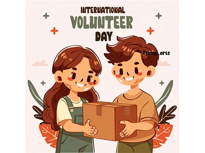 International Volunteer Day Illustration caring celebration charity community contribution diversity donation event friendship giving harmony helping kindness positive service social support teamwork unity volunteer