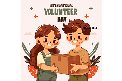 International Volunteer Day Illustration caring celebration charity community contribution diversity donation event friendship giving harmony helping kindness positive service social support teamwork unity volunteer