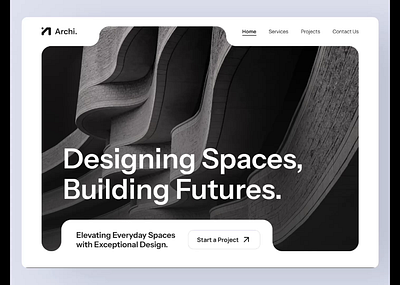 Archi.-Architecture Landing Page animation architect architecture architecture agency architecture webdesign architecture website design building design hero section interior architecture interior designer interiordesign landing page landing page design minimal real estate ui uiux website website design