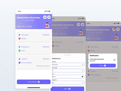 Minimalist Medication Reminder App – Simple & Clean UI/UX Design figma design figmadesign ui uxui design