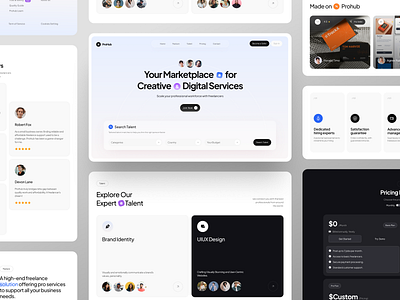 ProHub - Freelance Online Platform agency creative agency digital services freelancer landing page marketplace minimal onlineshop platform ui ui design uiux web design website