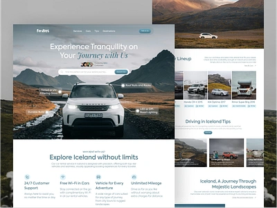 Ferðast - Iceland Car Rental Website Design 🇮🇸 clean design explore website ferdast iceland iceland website minimalist design rent car reykjavik travel travel car traveling website tsani chico bragi ui user experience user interface ux web concept web design website design website image