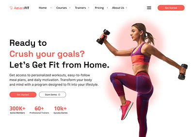 Hero Section for Amara fit hero section product design ui uiux website design