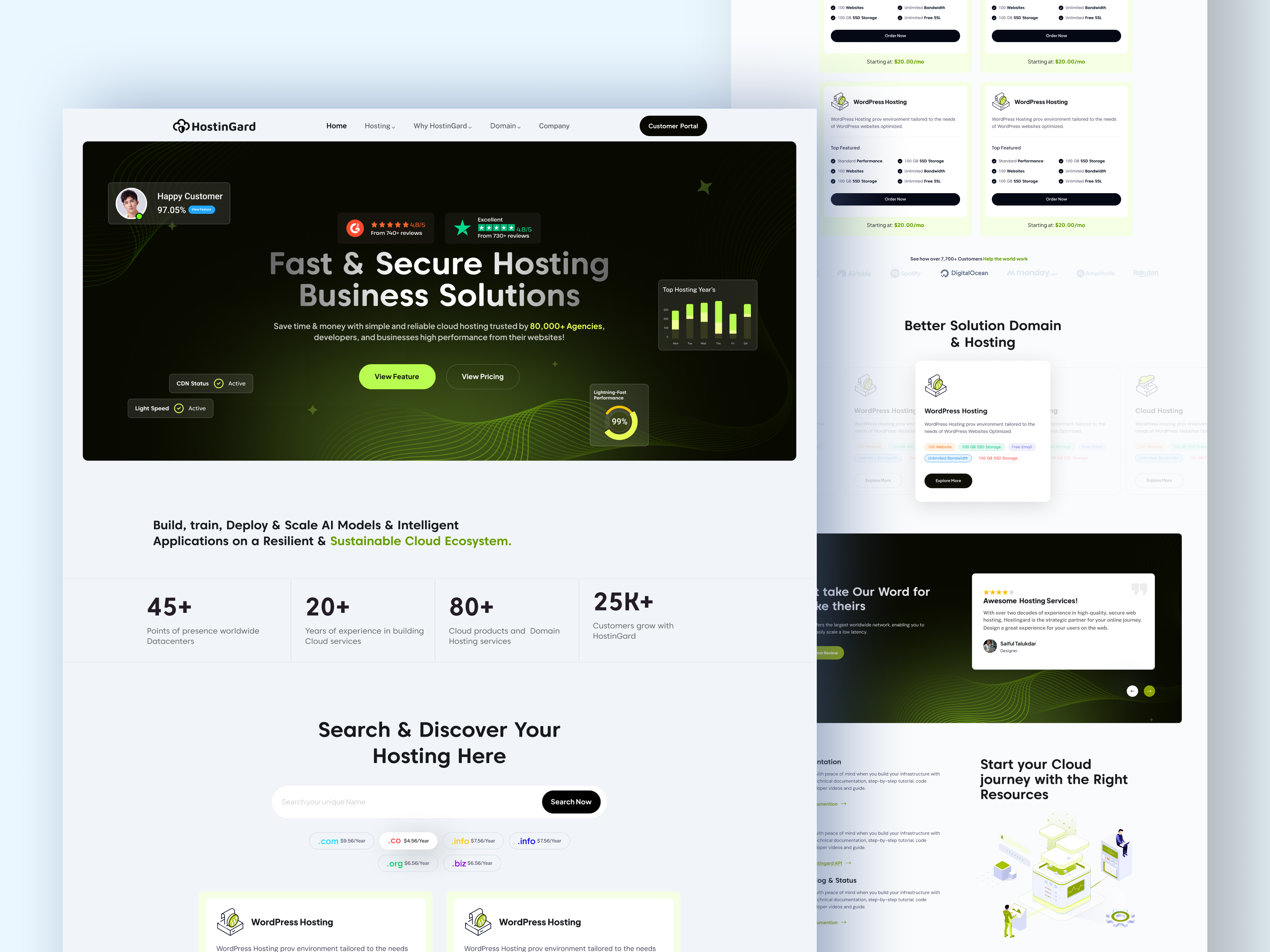 Modern Hosting Service | Server Business template Design UI/UX by ...