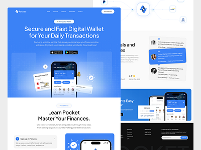 Pocket - Digital Wallet Landing Page contactlesstechnology digitalpaymentsystem digitaltransactions digitalwallet ewallet financeapp financialtechnology fintech fintechsolutions mobilebanking mobilepayments moneymanagement onlinepayments paymentgateway securepayments smartpayments venmo virtualwallet walletapp