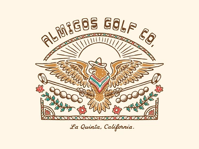 AMIGOS GOLF CO. branding california eagle golf graphic design illustration lettering mariachi mexican mexicano mexico sticker