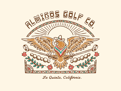 AMIGOS GOLF CO. branding california eagle golf graphic design illustration lettering mariachi mexican mexicano mexico sticker