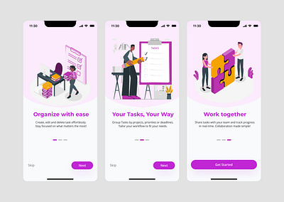 Onboarding Screens for a Task Management App design onboarding screen product design uiux