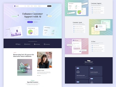 YetiAI - AI Customer Support ai crm customer support design framer help help desk noocode purple responsive design support template web design webflow