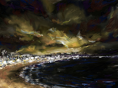 Beach art beach digital art digital painting drawing illustration painting