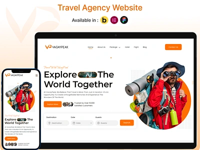 Travel Agency Landing Page Design explore word figma interface landing page minimal design responsive design travel travel agency travel website trip planner ui ui design uiux ux vacation web design