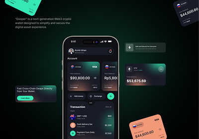 Financial Web3 Crypto Wallet Mobile App coinbase crypto app crypto banking crypto exchange cryptocurrency decentralized finance defi app eth exchange finance fintech app ios mobile app mobile app design saas startup stocks swap ui ux web design