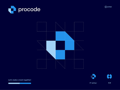 P+Code logo design ai brand mark branding code defi graphic design identity logos minimalist logo modern logo p logo procode professional logo simple logo smart logo software tech logo ui visual identity web3