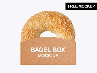 Free bagel mockup with paper packaging box bagel bagel mockup delicious food mockup packaging