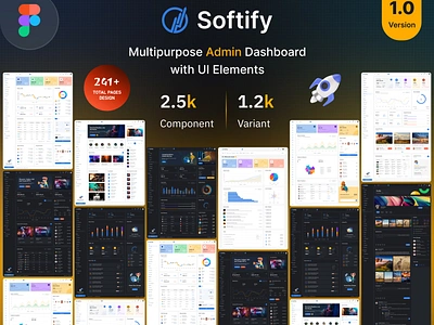 Softify - Multipurpose Admin Dashboard with UI Elements app bank crypto file multipurpose music nft