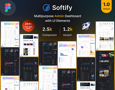 Softify - Multipurpose Admin Dashboard with UI Elements app bank crypto file multipurpose music nft