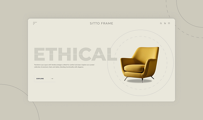 Sitto Frame: A Furniture Website Concept creativeconcept designinspiration dribbbleshots ecommercedesign furnituredesign minimalistdesign uiuxdesign userexperience webdesign