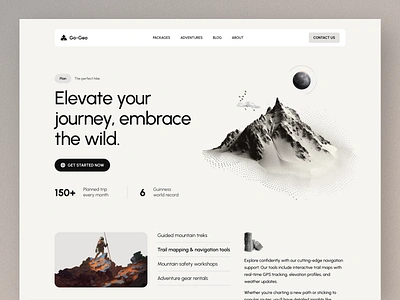 Go-Geo - Website Design adventure adventure tour guide hiking journey mountain tour guide tour management travel travel guide ui uiux ux website wild journey