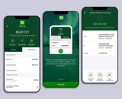 TD Bank Mobile Mortgage Renewal animation graphic design motion graphics ui