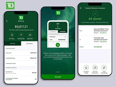 TD Bank Mobile Mortgage Renewal animation graphic design motion graphics ui