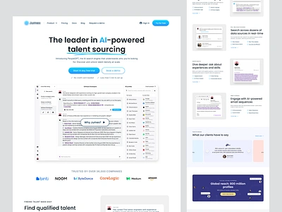 AI-powered talent sourcing platform website - Redesign ai talent sourcing ai website aigpt re design ui ui design user interface design ux ux design web design website website design