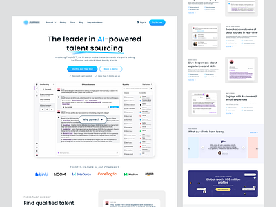 AI-powered talent sourcing platform website - Redesign ai talent sourcing ai website aigpt re design ui ui design user interface design ux ux design web design website website design