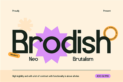 Brodish branding contemporary font custom font customize font font font design font style fonts lettering logo type minimalist modern neo brutalism neo brutalism font sans serif simple type design typeface typography unique