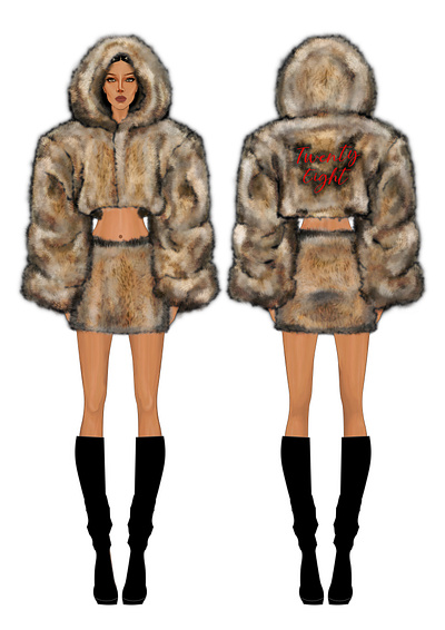 Fur Crop Top Winter Outfit croptop design fur winter jacket