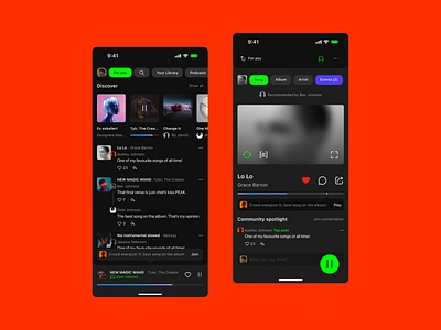 Rethinking Spotify shared music experience album audio control concept design feed dashboard instagram itunes meta mobile app music music player podcast product design song spotify threads twitter ui ux uxui