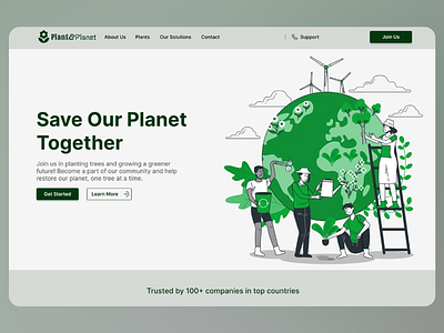 Plant&Planet - Protect Our Planet With Us app application branding design eco friendly ecology environment nature planet plant poster posterdesign save world saving trees ui water web web design website