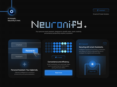 Neuronify: Your AI assistant 🚀🔥 ai artificial intelligence assistant chat chat bot component creativity design gemini intelligence minimal privacy product product design smart technology ui ux