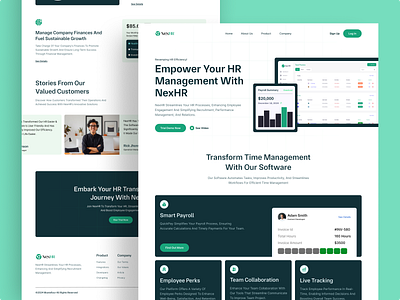 🧑‍💼 NexHR - HR Management Website attendance clean employee hiring hr hr management human resources landing page management payroll recruitment rifath saas ui web design website