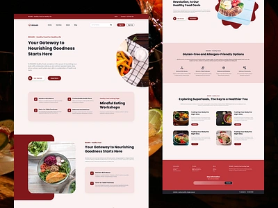 REGARDS - Healthy Food Restaurant Web Design Template app branding clean cook design diet eating graphic design green health care healthy home page illustration landing page logo nutrition typography ui ux vector